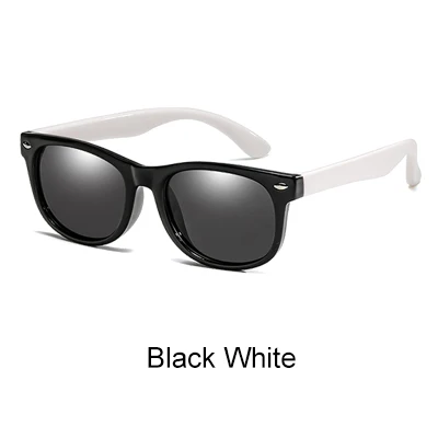 Ralferty детские солнцезащитные очки поляризационные(5% скидка на любой 2) TR90 Гибкая оправа UV400 розовые детские солнцезащитные очки для маленьких мальчиков и девочек - Цвет линз: Black White