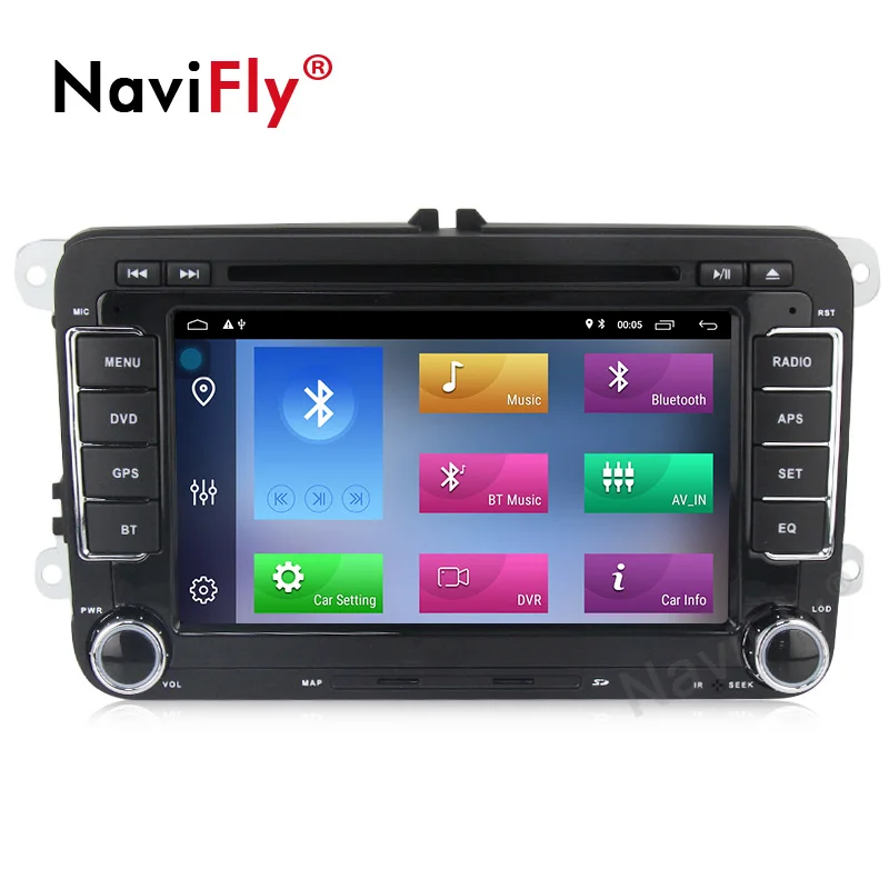 Top Navifly Android9.1 RDS 32G ROM 2G RAM Car Multimedia player for Volkswagen passat b7 b6 golf 5 polo tiguan octavia seat audio 1