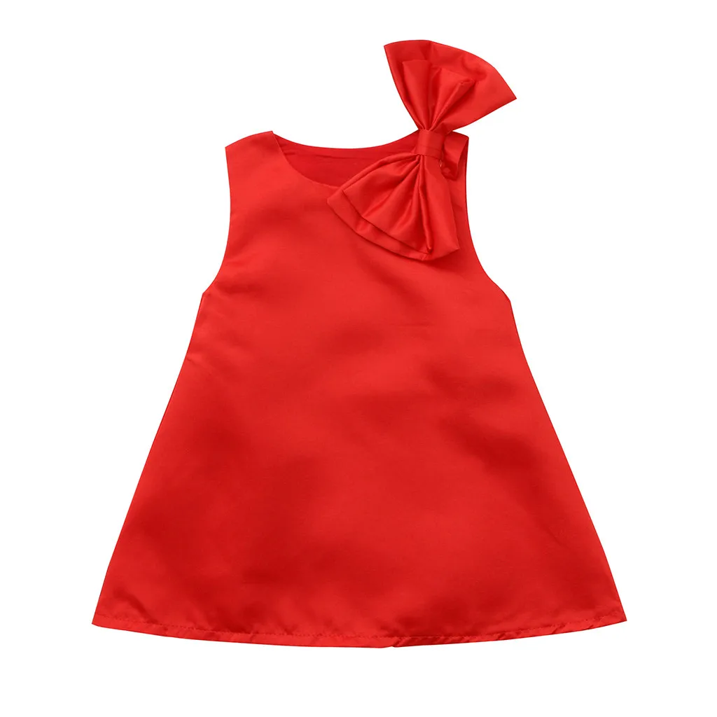 

TELOTUNY Fashion Toddler Infant Baby Girls Solid Sleeveless Bowknot Princess Dresses Outfits 2019 newst baby dress Z0208