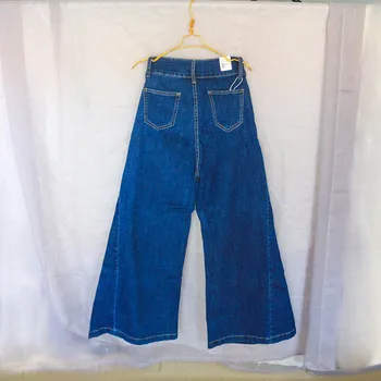 

Casual Loose Broadcloth Solid High Wide Leg Pants Comfortable Jeans For Women Slim Pantalon Taille Haute Femme