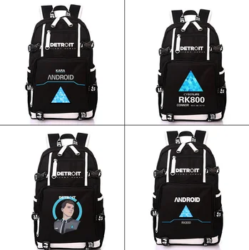 

Game Detroit Become Human Canvas Backpack PK 800 Zipper Rucksack Teenager student school bag Fashion packsack Men's laptop bag