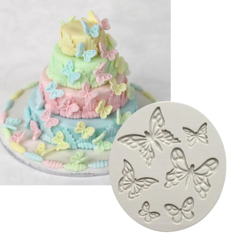 

New DIY butterfly styling, flower modeling, silicone mold, flip sugar cake, biscuit Mold, pendant, baking Mold J160