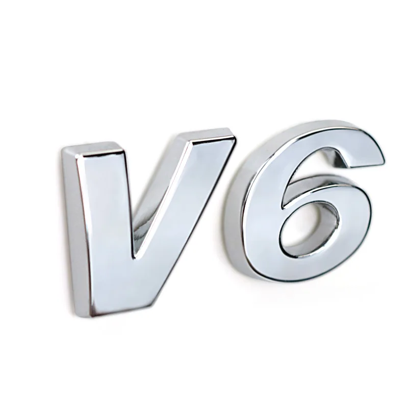 Хромированный металл цинкового V6 отдельные фигура с буквами багажник Знак