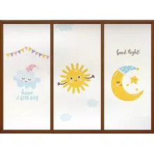 Облачная погода декоративная пленка статическая Луна Окно Наклейка Солнцезащитная витражная стеклянная пленка для конфиденциальности детская комната дверь для ванной домашний декор