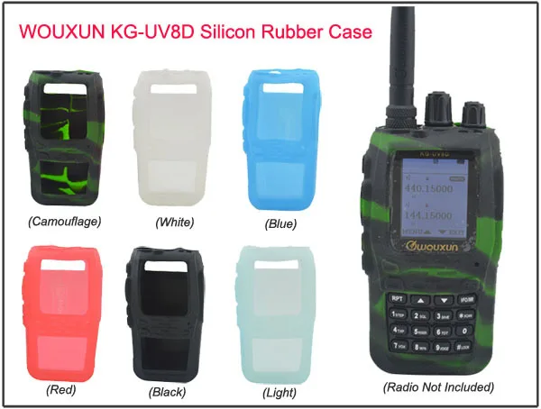 

WouXun KG UV8D Silicon Rubber Case For Wouxun KG-UV8D Two-way Radio(Black,Red,White,Camoufalge,Blue,Light 6colors for Options)