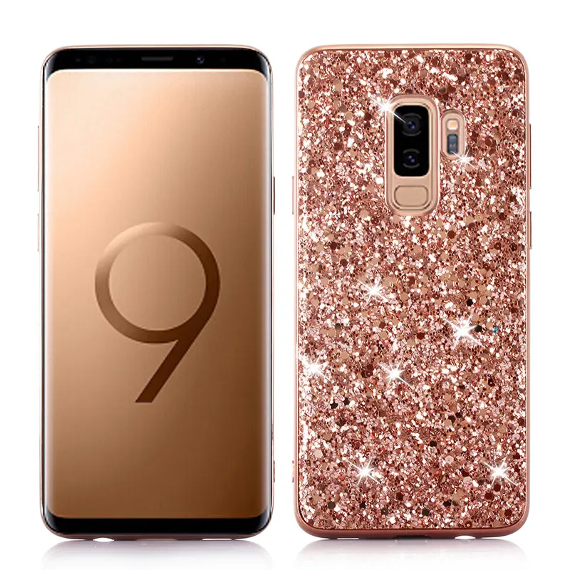 Funda de teléfono para Samsung Galaxy S9 Plus funda de silicona Bling Glitter Crystal Sequins Soft TPU funda para Samsung S9 Plus S9