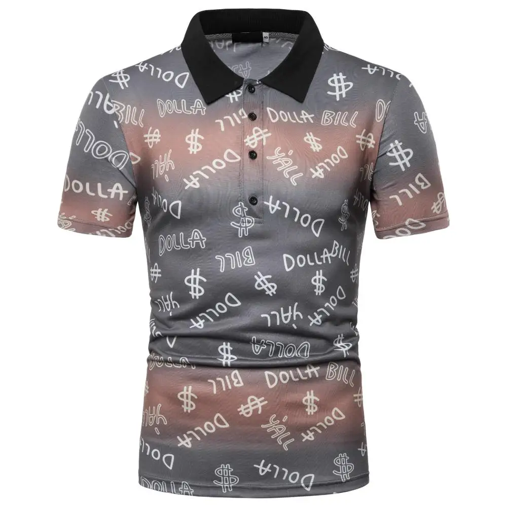 

Summer Tops Letter print Polo Shirt Men Short sleeves Tees Casual Men's Clothes Loose Men Polo Shirt New