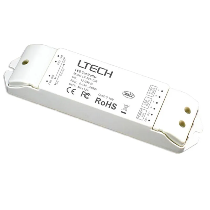

LT-401-12A DC12-24V led Constant Voltage CV PMW DALI Dimming Driver 12A*1CH+0-10V*1CH led controller for led strip light