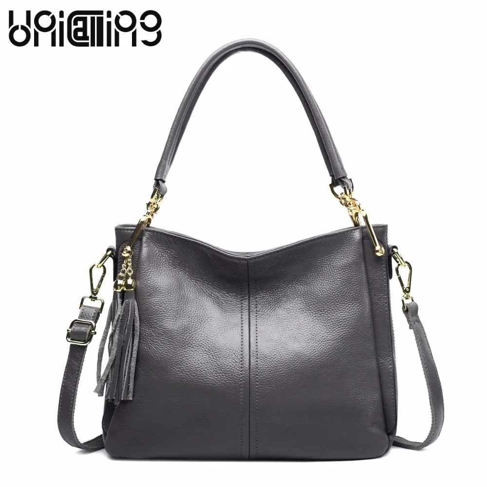 Fashion brand women genuine leather handbags Simple leisure Large