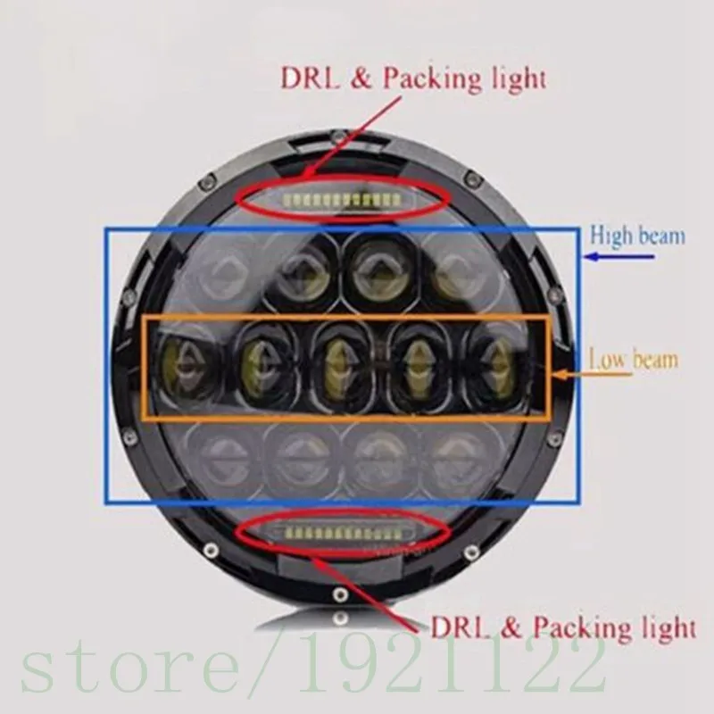 75w 7inch led healight with DRL Philips 4jpg