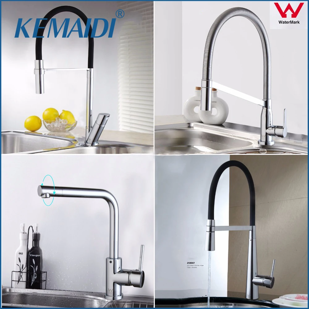 

KEMAIDI AU New Arrival Kitchen Faucet Pull Out Chrome Cast 360 Degree Rotating Cold And Hot Kitchen Taps Mixer Griferia Cocina