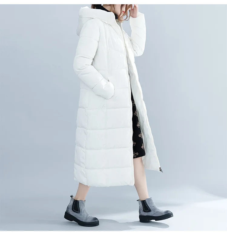 

Yaxez2018 Korean Fashion Haraju Solid Color Hooded Fluffy Plus Size Down Cotton Winter Woman Coat Thick Warm Long Quilted Jacket