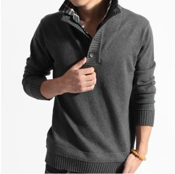

2019 New Men's Sweater Mens Fashion Spring Autumn Long Sleeves Lapel Neck Sweater Coat Long-Length Outwear Brand Clothing
