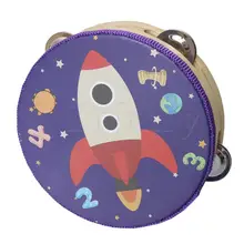 Yibuy 15x15x4,5 см фиолетовый Колокольчик хлоп барабан музыкальный инструмент для детей