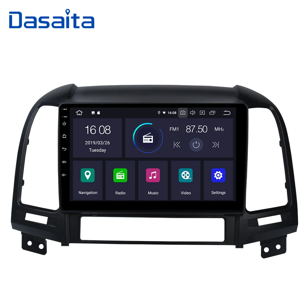 Clearance Android 9.0 Car 1 din Stereo  for Hyundai Santa Fe 2006 2007 2008 2009 2010 20112012  Car Radio Bluetooth 9"  Touch Screen 1