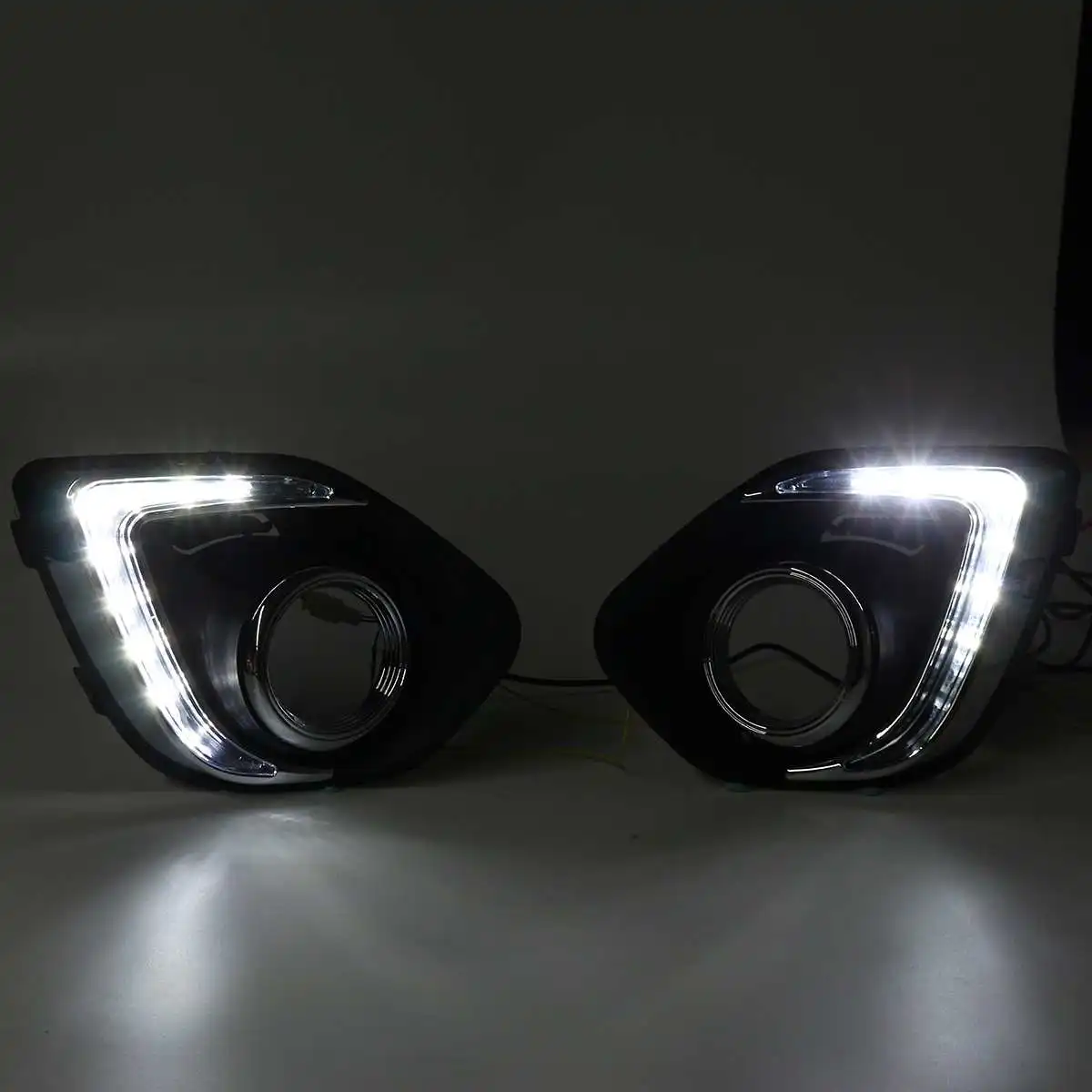 Led bulb white Светильник для Mitsubishi ASX 2013 светодиодный DRL COB Дневной ходовой светильник Дневной светильник водонепроницаемый противотуманный фара сигнальный передний бампер белый - Цвет: Led bulb white