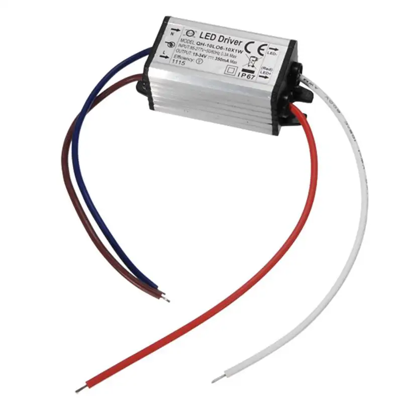 

10W LED Driver AC 85-277V Power Supply Adapter IP67 350mA 900mA For High Power LED Light Lamp
