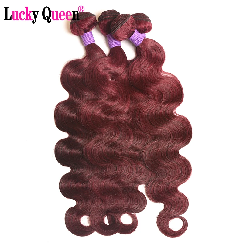 Burgundy Peruvian Body Wave 3pcs 100 Human Hair Extensions Bold