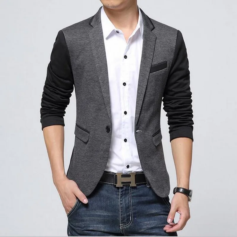 

VXO Blazers Men Fashion Men's Blazer Suit Dress Patchwork Suits For Men Blazers Business Jacket Masculino