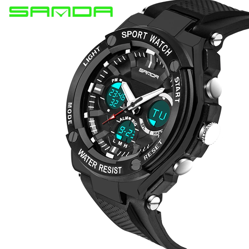 Fashion Sanda Luxury Brand Men Military Sports Watches Analog Digital S SHOCK LED Quartz Wristwatches rubber relogio masculino