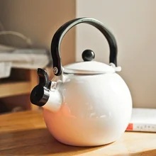 Свисток горшок утолщение эмалированный чайник со свистком электромагнитная печь эмаль чайник с ободком чай-урна красный белый и красный цвет