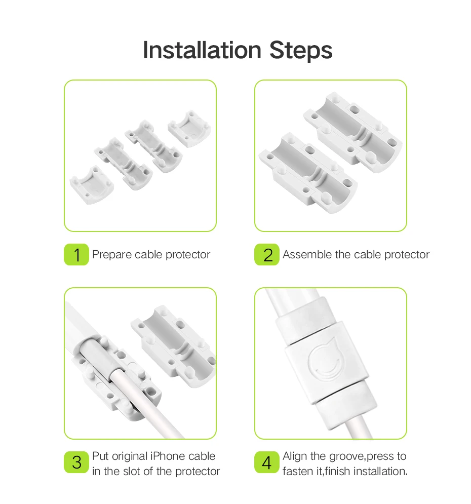 Ugreen кабель протектор для оригинальных iPhone кабель Зарядное устройство USB устройство для сматывания шнура питания для iPhone 8 Plus 6 7 мобильного телефона держатель для кабеля 6 шт./упак