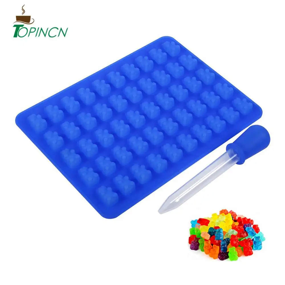 

Silicone Cake Tools Mold 50 Cavities Chocolate Candy and Ice Cube 3D Bear Shape Maker Tray Cake Decorating Tools