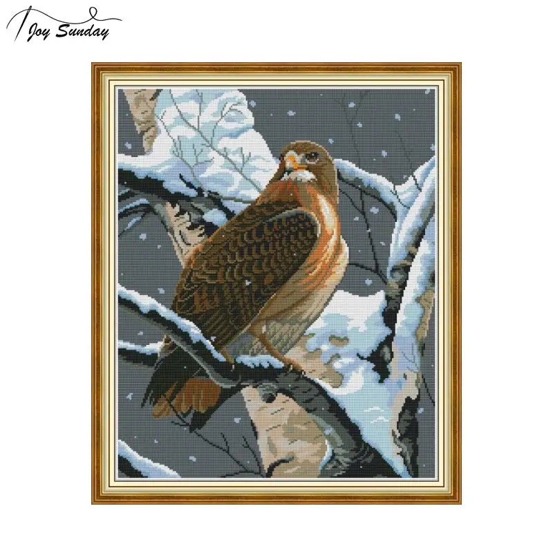 

Joy Sunday Falcon Dmc Cross Stitch Kits Sale Aida Canvas Animal Patterns Embroidery Kit DIY Hand Needlework Cross Stitch Threads