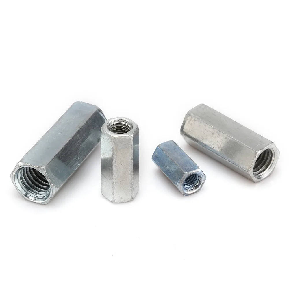 25pcs Steel Hex Connector Nut M6*18 M8*28 M10*32 M12*38 Joint Nut