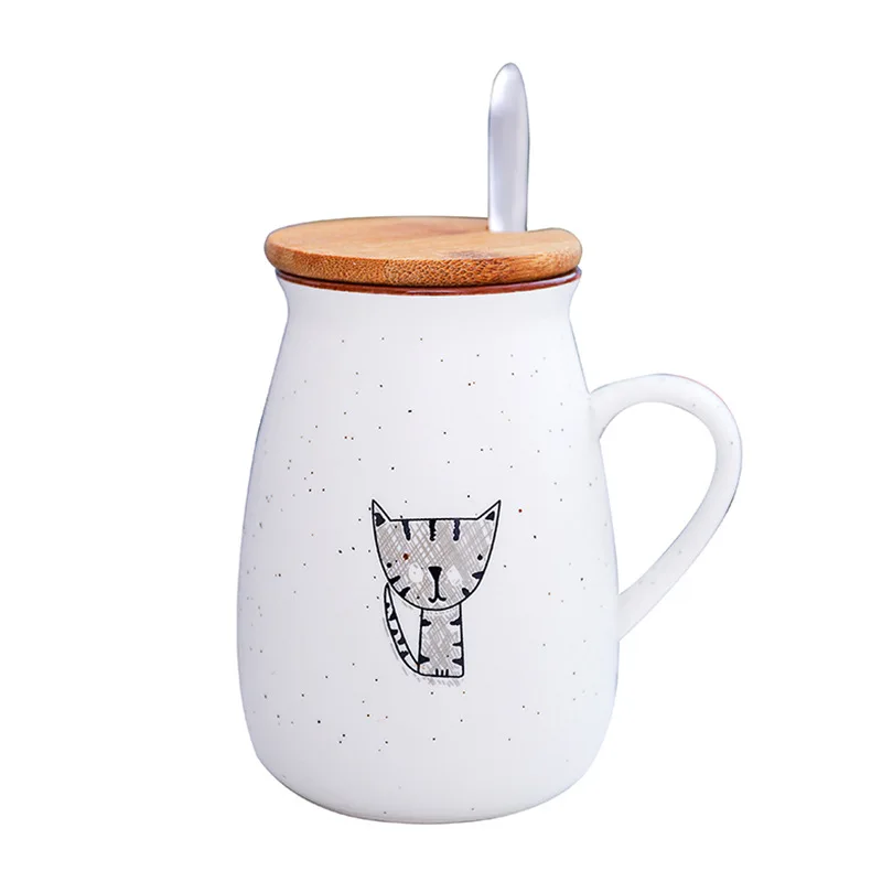300ML Cartoon Coffee Mug Creative Covered Coffee Cup with Spoon Cute Cat Ceramic Cup 300ML Cartoon Coffee Mug Creative Covered Coffee Cup with Spoon Cute Cat Ceramic Cup