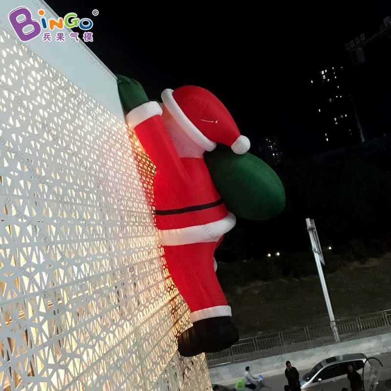 Free shipping 8 meters giant inflatable Christmas Santa Claus climbing wall decoration for advertising customized festival toys Free shipping 8 meters giant inflatable Christmas Santa Claus climbing wall decoration for advertising customized festival toys