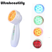 4 головы сменный Синий Красный желто-зеленый светодиод био Фотон терапия по омоложению кожи акне, морщины веснушки удаления массажер машина