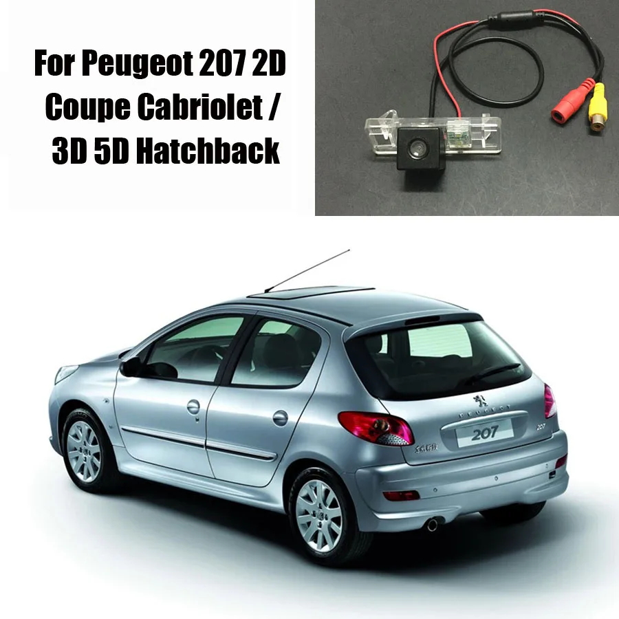 

Thehotcakes Rear View Camera For Peugeot 207 2D Coupe Cabriolet / 3D 5D Hatchback / CCD RCA NTST PAL / License Plate Light OEM