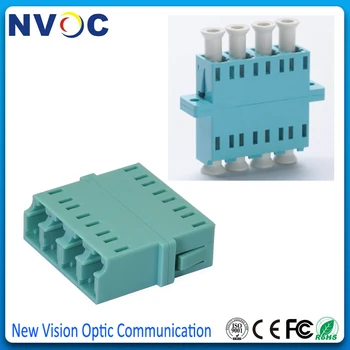 

50Pcs/lot, LC UPC OM3 Quad Flange Adapter Optical Fiber Adapter,LC/UPC MM Quad Fiber Optic Coupler Connector