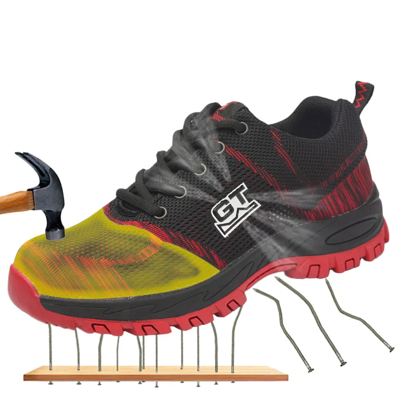 Zapatos de seguridad con punta de acero para hombre y mujer, calzado de  trabajo a prueba de perforaciones, de malla transpirable, para  verano|Calzado de seguridad| - AliExpress