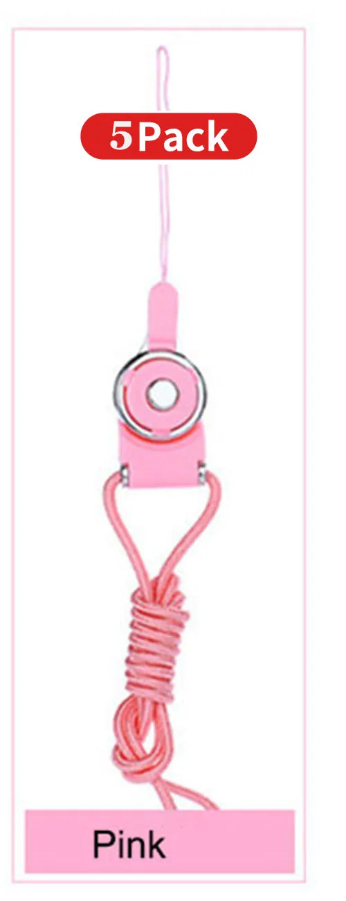 5 шт./лот ремешок для мобильного телефона для iPhone X Xs Xr 8 7 6 samsung S9 S8 мульти-вытяжной шнур шеи подвесной ремень телефон затягивающей веревочки - Цвет: Pink 5Pack