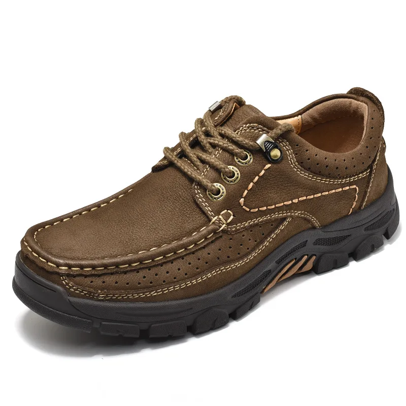 

BACKCAMEL 2018 Spring and Autumn New Leather Men's Business Casual Shoes British Lace Matte Leather Wear-resistant Outdoor Shoes