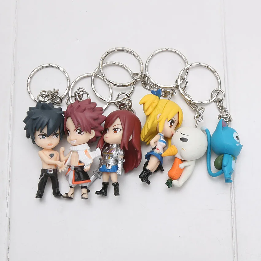 6 шт./компл. 3 5 см Сказочный хвост фигурка игрушка Lucy Natsu серый Happy Erza Scarlet мини