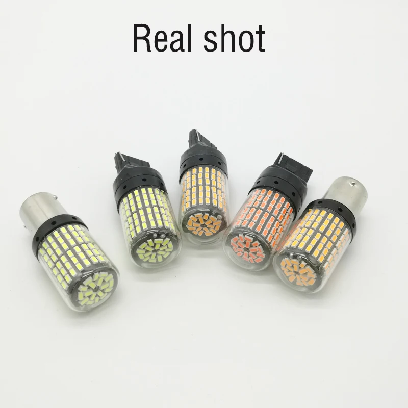 Canbus led 1156 BA15S P21W BAU15S PY21W 144smd светодиодные лампы без гипервспышки T20 7440 W21W ошибки 12В