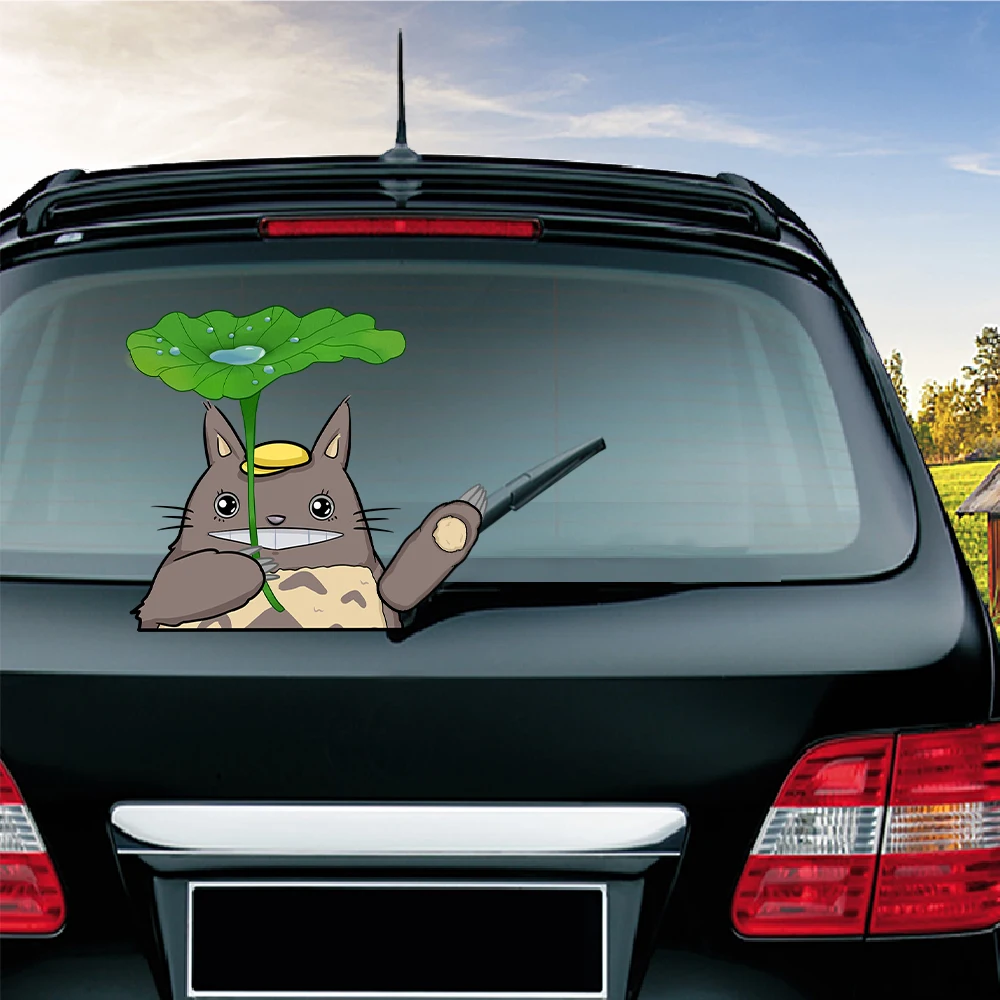 

Lovely Totoro Cat Removable Waving Wiper PVC Rear Window Wiper Stickers Rear Windshield Car Sticker Car Styling Car Accessories