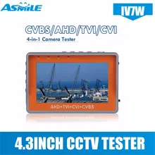 IV7W 4,3 дюймов CCTV AHD TVI тестер CVI монитор с тестирование системы видеонаблюдения монитор с 4,3 дюймовым экраном 5V2A 12v1A