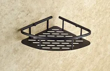 Black Oil Rubbed Antique brass Wall Mounted Bathroom Single Tier Corner Shower Shelf Storage Basket Bathroom Accessory mba529