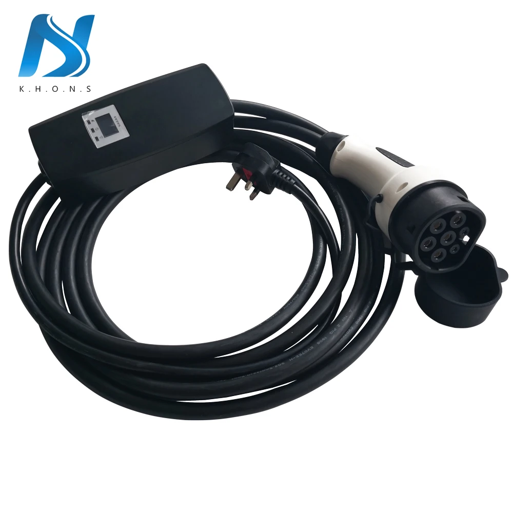 Khons EVSE IEC 62196 Electric Car Portable EV Charger With UK Plug 8A
