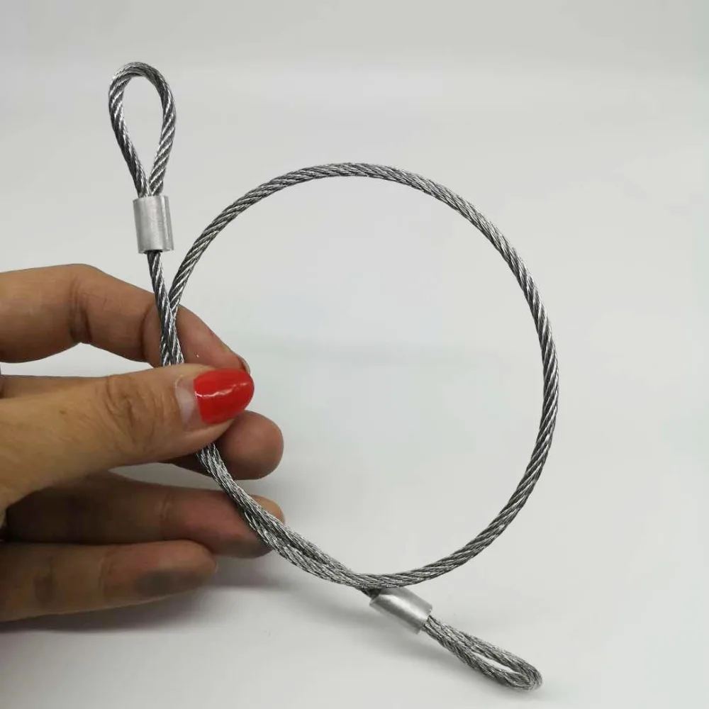 HANDYCRF 20pcs Diameter 2mm Sleeves Aluminium Oval Double Hole and Thimble Rope for Crimping Wire Rope Specification: 2mm 20PCS 