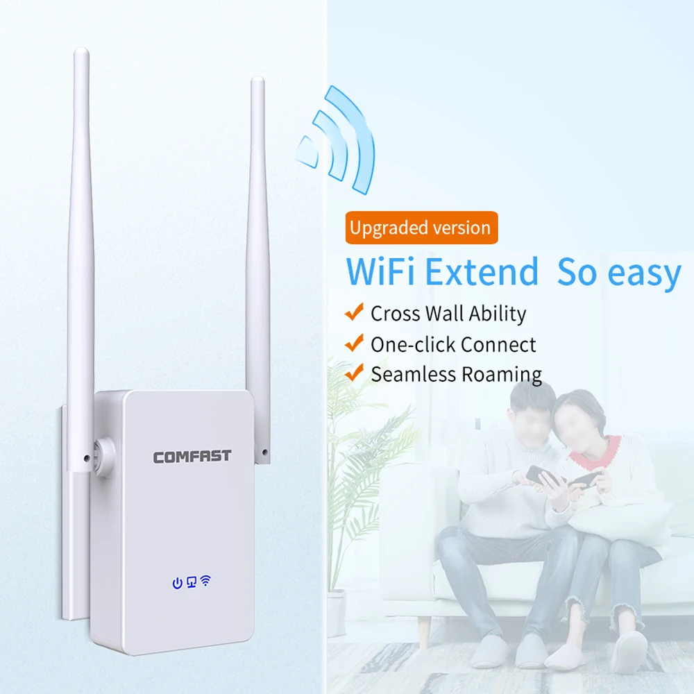 

COMFAST 300Mbps Wireless WIFI Router WI-FI Repeater Booster Extender Home Network 802.11b/g/n RJ45 Wilreless-N 2x5dBi Antennas