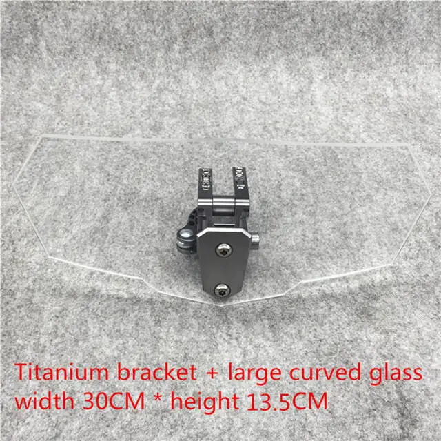 Airflow Adjustable Windscreen Wind Deflector Universal Motorcycle Windshield for Kawasaki BMW Ducati honda Benelli Triumph Yamah Large curved gray