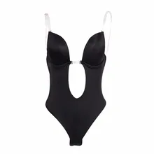 Women Slimming Body Shapers Slips Shapewear Deep U Plunge Bra Seamless Push Up Bra Thong Underwear Backless Party Dress Bodysuit aztec print plunge backless shift dress