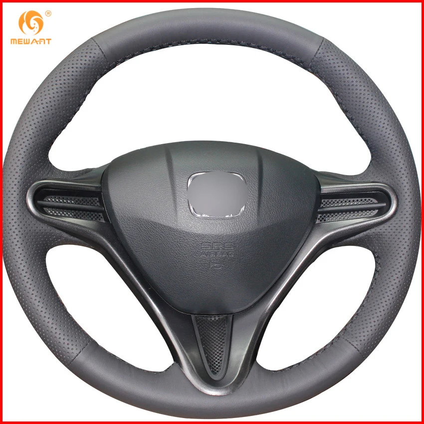 MEWANT черный чехол рулевого колеса автомобиля из натуральной кожи для Honda Civic 8 2006 2011