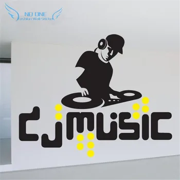

Follow The Rhythm Of The Music Swing Up DJ Wall Stickers Home Decor Stikers For Wall Decoration The Release Of Passion In Music