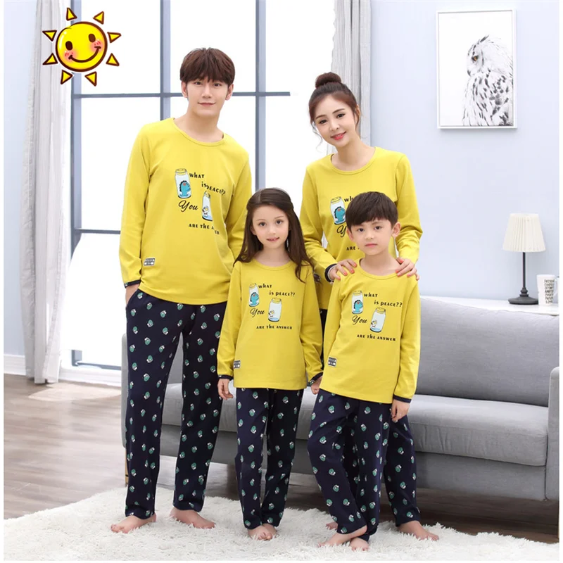 Семейные пижамы с длинными рукавами; хлопковый милый маскарадный костюм для всей семьи; одежда для мамы, папы и детей; домашняя одежда для мальчиков и девочек; одежда для сна